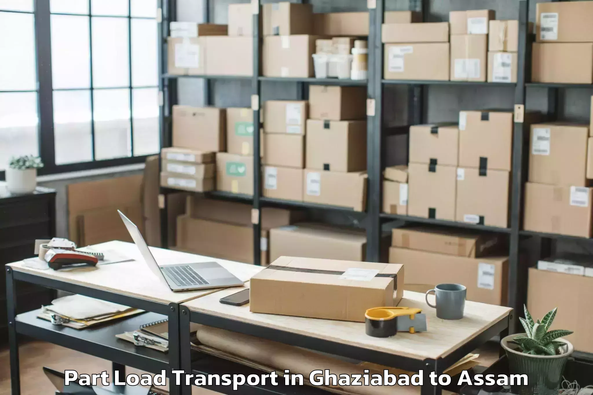 Get Ghaziabad to Guwahati University Part Load Transport